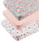 Tontukatu Pack n Play Sheet Stretchy Fitted Portable Mini Crib Sheets Set 3 Pack,Playard Sheets Convertible Playard Mattress Cover,Ultra Soft Jersey Material,Floral,Grey Rabbit & Pink