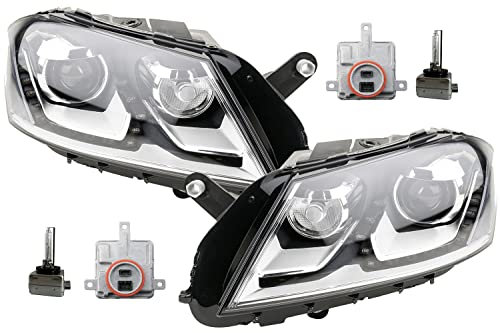 Johns, Scheinwerfer passend für VW Passat 2010-2014 mit Leuchtm. Set L+R + Steuerg.