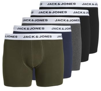 JACK & JONES Set 5 Boxershorts Unterwäsche, Mehrfarbig, 7XL Große Größen