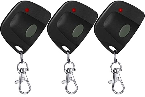 Kingdder Telecomando per porta del garage, compatibile con multicodice 300 MHz 10 DIP Switch 3089 3060 3070, telecomando apriporta con portachiavi (nero, grigio)