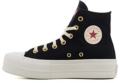 CONVERSE Damen Chuck Taylor All Star Lift Sneaker, Black/Egret/Back Ally Brick, 37 EU