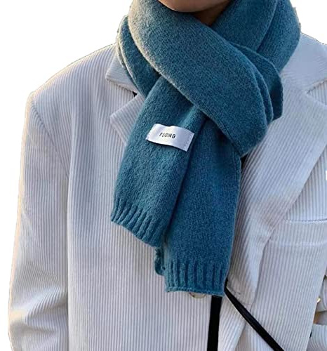 Écharpe Tricoté Femme Homme Châle en Cachemire Épais Doux Chaud Tour de Cou Couleur Uni Classique Écharpe en Laine Unisexe Foulard Cache-cou en Tricot Fille Hiver Automne, Merveilleux Cadeau Noël