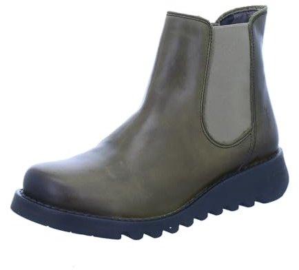 Fly London Women's Salv Chelsea Boots, Olive Olive Elastic, 3 UK
