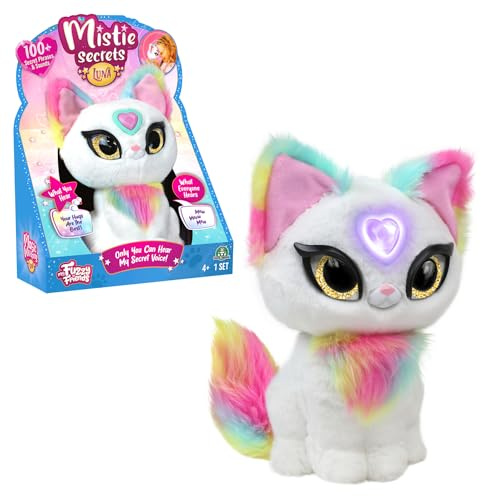 MISTIE SECRETS, Plüschtier, interaktiv, mit elektronischen Funktionen, spricht auf Französisch, nur Sie können Seine Geheimnisse hören, magisches Herz, Modell Luna, für Kinder ab 4 Jahren, MY0000