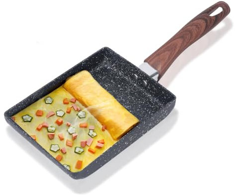 Tamagoyaki Pan, Padella per Frittata Giapponese Rettangolo Padelle Antiaderenti Padella per Uova Padella per Frittata Utensili da Cucina per Cucina Giapponese(L - 7X6)