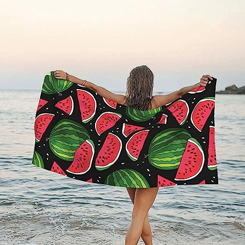 JCAKES Strandtuch Wassermelone Mikrofaser Badetücher Schnell Trocknende Handtücher Decke Super Saugfähig Weich 160x80 Für Schwimmen, Sport, Reisen