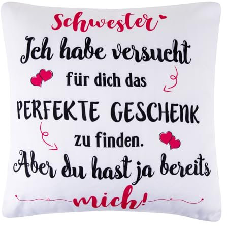 ARVOV Männer Kissenbezug, Geburtstagsgeschenk für Männer, Geschenke für Männer, Männer, Geburtstagsgeschenk Mann (45 x 45 cm, Schwestern)