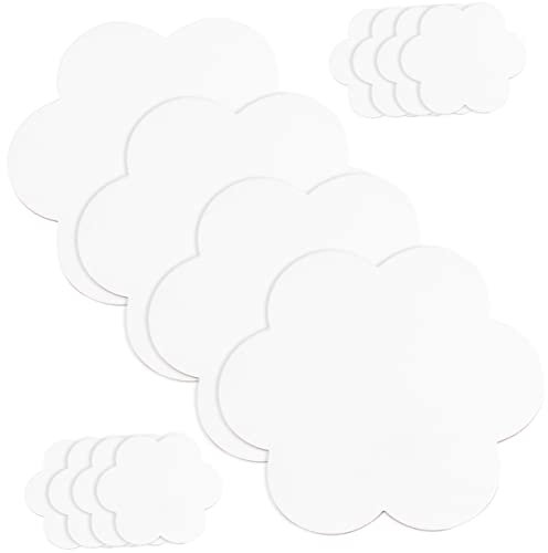 EXCEART 10 Pièces Tableau De Peinture à L'huile De Type Fleur Carton Entoilé Toile De à Lhuile Planche De Peinture à Lhuile Planche De Peinture Vierge Enfant Mdf Forme De Fleur Blanche