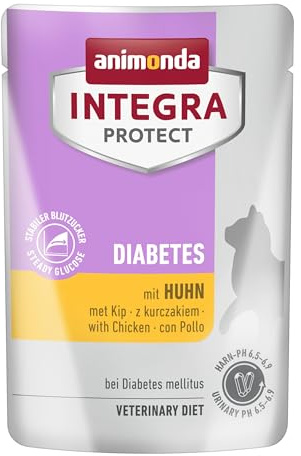 animonda INTEGRA PROTECT Katzenfutter nass Diabetes mit Huhn (24 x 85g), vom Tierarzt empfohlen bei Diabetes Mellitus, mit Veterinären entwickeltes Diätalleinfutter für erwachsene Katzen