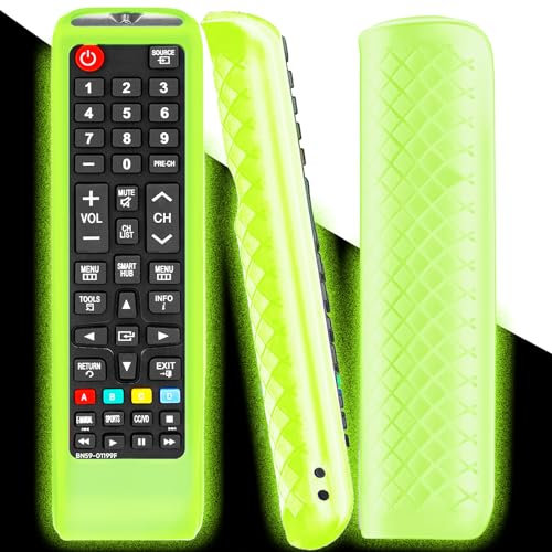 Remote Case Cover for Samsung Smart TV Remote | BN59 Series Round Controller Universal Silicone Battery Cover Sleeve with Glow in The Dark Green
