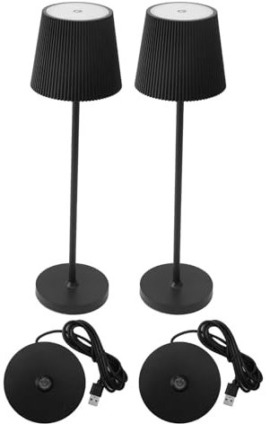 diceevil 2 Stück LED Tischleuchte, Dimmbar Touch Tischleuchte mit 3 Farben LED Tischleuchte Kabellos für Restaurant, Schlafzimmer, Bar, im Freien