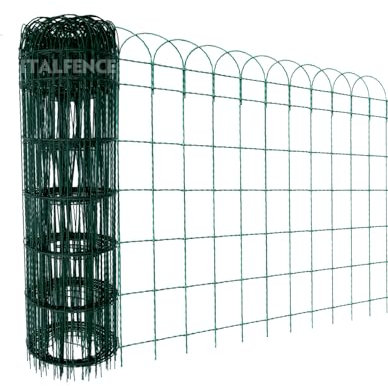 Italfence - Bordure de jardin décorative, galvanisé et plastifiée, Clôture de jardin (Toutes les hauteurs) [H 90cm, 10m]