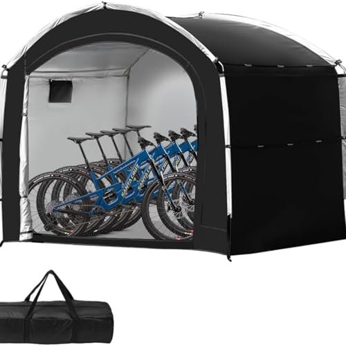 Portable Outdoor Bike Storage Shed Tent, 210D Oxford Fabric PU4000 Waterproof Cover for 2/3/4/6/8 Bikes, Ideal for Motorcycle, Garden Tools, Toys, and Lawn Mower Shelter