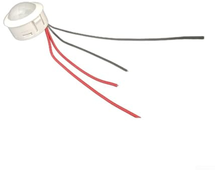 Interruttore con sensore di movimento PIR 12V-24V con rilevamento del corpo a infrarossi per plafoniere e strisce LED, portata 1-5 m, angolo 120°, timer 20s, alloggiamento ignifugo PC, Autom