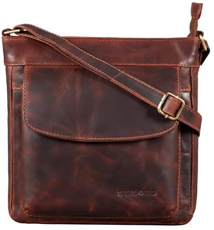STILORD 'Melina' Vintage Damen Ledertasche Kleine Umhängetasche für Frauen Elegante Schultertasche Handtasche zum Ausgehen Freizeit Abendtasche Leder, Farbe:siena - braun