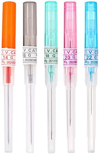 Ear Nose Piercing Needles,New Star Tattoo 5pcs 14G 16G 18G 20G 22G Gauge IV Catheter Needles for Body Tattoo Tool for Piercing Supplies Kit (Mix 5pcs)