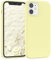 EAZY CASE Premium Silikon Handyhülle kompatibel mit iPhone 12 Mini, Slimcover mit Kameraschutz und Innenfutter, Silikonhülle, Schutzhülle, Bumper, Handy Case, Hülle, Softcase, Blassgelb, Gelb