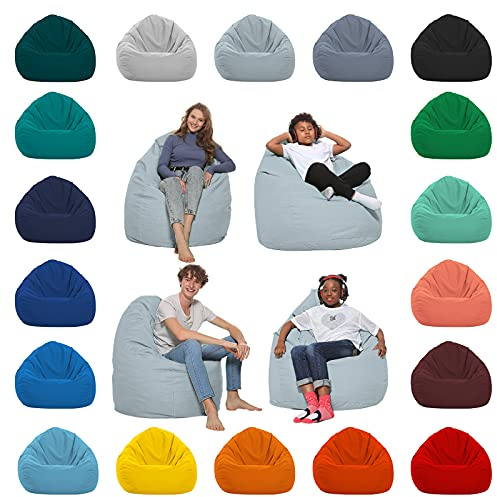 HomeIdeal - Sitzsack XXL Bodenkissen für Erwachsene & Kinder - Geeignet für Gaming oder Entspannen - Indoor wie Outdoor da er Wasserfest ist - mit EPS Perlen, Farbe:Grau, Größe:XXXL