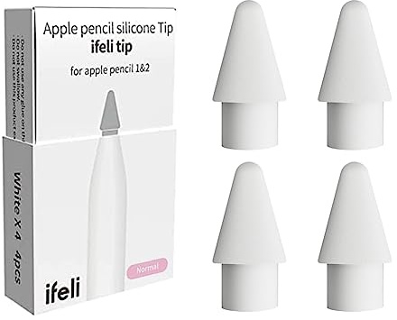 IFELI All-in-One Silicone Tip Replacement for Apple Pencil Silicone Pen Nibs for iPad Pencil (Normal, white)