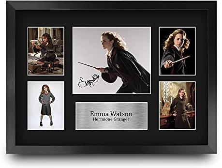 HWC Trading FR A3 Emma Watson Harry Potter Hermione Granger Cadeaux Imprimés Autographe Affichage d’autographes pour les fans de cinéma - A3 Encadré