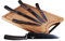Berlinger Haus Carbon Pro Juego 5 Cuchillos Cocina Profesional Tabla Cortar Bambú Hoja Acero Inoxidable Recubrimiento Antiadherente Cocinero, Cebollero, Rebanador Pelar Diseño Metallic Line (BH-2567)