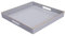 MAONAME Decorative Tray, Gray Serving Tray with Handles, Coffee Table Tray, Square Plastic Tray for Ottoman, Bathroom, Kitchen, 13x13x1.57