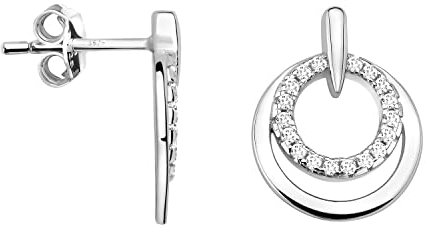 SOFIA MILANI - Damen Ohrringe 925 Silber - mit Zirkonia Steinen - Kreis Ohrstecker - E1608