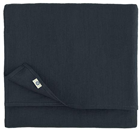 Linen & Cotton Tischdecke Stoff Tischtuch Tischwäsche Hygge -100% Leinen, Schwarz (140 x 220 cm) Festlich Rechteckig für Home Küche Esstisch Cafe Restaurant Hotel Deko Party Sommer