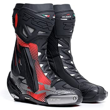 TCX Herren Rt-Race Pro Air Motorradstiefel, Schwarz Rot Weiß, 46 EU