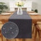 Yugarlibi Wasserdichter Dekorative Leinen Polyester Tischlufer in Grau - Modern, Waschbar, Wasserabweisend fr Kche, Esszimmer & Party - 35x183cm