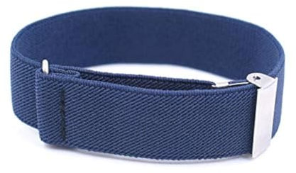WannGe Brazalete elástico ajustable de 2,5 cm, neutral, con clip de manga de camisa antideslizante 1 manguito antideslizante ajustable, azul oscuro, con clip metálico, 1 par