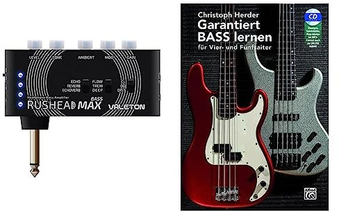 Valeton Rushead Max Bass Kopfhörer Verstärker Multi-Effects USB Aufladbar Portabel Hosentasche Schlafzimmer Plug-In Mini Kopfhörerverstärker & Garantiert Bass Lernen: Für Vier- und Fünfsaiter
