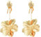 Gilieyer Statement Blumen Ohrringe - Gold Übertriebene Geometrisch Silber Groß Metallic Anhänger Schmuck für Damen (Style1-Gold)