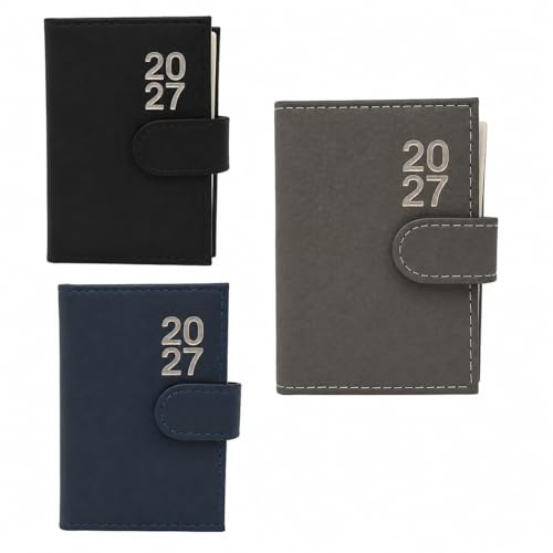 Tagebuch für 2024, Seite pro Tag, A7, weiches Leder, Taschenformat, Tagebuch mit Stift