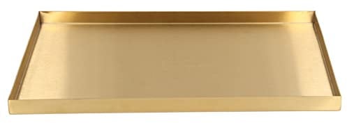 Dekaim Gold Round Decorative Tray,Rectangle Gold Plate Modern Metal Plate Rectangle Storage Tray Cosmetic Jewelry Display Stainless Steel Tray