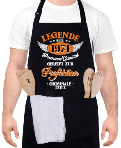 Livdouyu 51 Geburtstag Mann, Grillschürze für Männer Lustig, Wasserdichte Grillschürze Küchenschürze, Kochschürze Herren, Männer Geschenkideen Geschenke zum 51 Geburtstag Mann