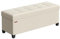SONGMICS Storage Ottoman Bench, Foldable Foot Rest with Legs, 15 x 43 x 15.7 Inches, End of Bed Bench, Storage Chest, Load up to 660 lb, for Living Room, Bedroom, Entryway, Cream White ULSF018W01