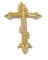 MNJ TRIMMINGS 2 Pcs Cross Cloth Patches Iron on Applique Christian Jesus Cross Patches Sew on (Gold)