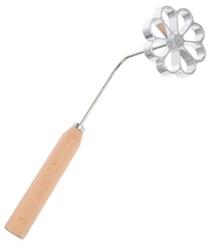 Alipis Bunuelos Mold: Non-stick Fried Snack Mold with Wood Handle - Aluminum Alloy Rosette Iron - Waffle Maker Accessories for Kitchen Cooking Tool