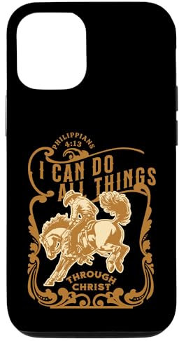 iPhone 13 Pro Cowboy Western Gear Scripture Philippians 4 Jesus Christian Case