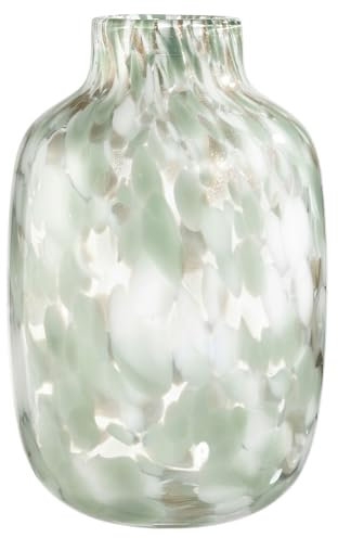 casa NOVA Vase - Transparent - Weiß - Grün- H 27 cm - Glas