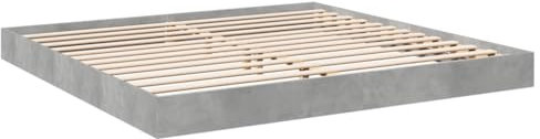 vidaXL Bettgestell, Bett Doppelbett für Schlafzimmer, Bettrahmen mit Lattenrost, Schlafzimmerbett Modernes Design, Betongrau 200x200cm Holzwerkstoff
