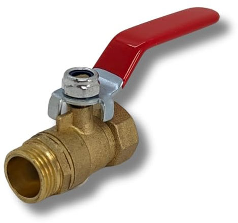 Lumonic I Kugelhahn rund mit Hebelgriff I 1/2 Zoll I Innengewinde + Außengewinde I korrosionsbeständiges Messing I Absperrhahn I für Druckluft I Werkstatt