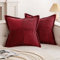 EMEMA Kordsamt Kissenbezüge Weich Dekokissen Dekorativ Kissenbezug 50x50 cm Kissenhülle Sofakissen Zierkissen Couchkissen 2er Set für Wohnzimmer Schlafzimmer Weinrot