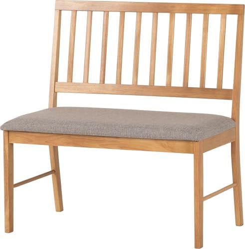 Seconique Austin Dining Bench in Oak Effect/Grey Fabric