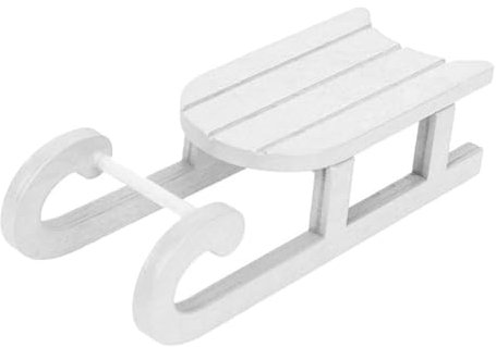 Amosfun Schlitten-Ornament Kleine Schlitten Tischdekoration Für Weihnachten Schlittenmodell Weihnachtsschlitten Weihnachtliche Schlittendekoration Party-Schlitten- Weiß Hölzern