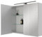 Planetmöbel ARIA Spiegelschrank Bad mit Beleuchtung 80 cm breit | Badschrank hängend mit Spiegel | Weiß Grau, mit Leuchte und Steckdose, Spiegelschrank Gäste WC 80 x 70 x 16 cm