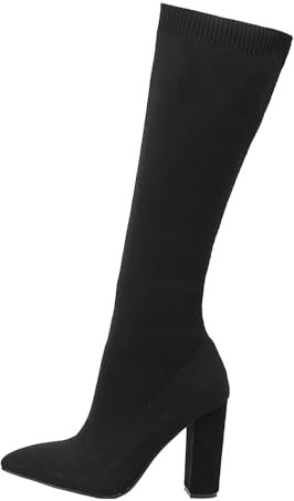 Stivali Donna Alti Stivaletti Invernali Donna Stivali Texani Donna Neri Scamosciato Stivaletti Donna con Tacco e Plateau Discoteca Stivali Donna con Tacco Alto Stivaletti Texani Donna Neri