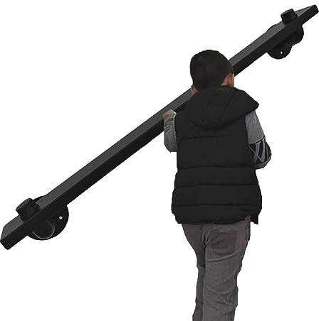 Moderner Handlauf für Treppen, 1/2/3/4/5/6 Meter, Wandmontage, Metall-Treppengeländer, Handläufe/schwarz, Industrie-Treppengeländer, Sicherheitsunterstützung, 200 kg (Größe: 13 Fuß/390 cm)