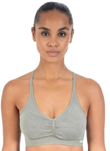 SMILODOX Sport BH Damen Batik Scrunch Icon, Shaped Fit, Blickdicht Push Up BH, V-Ausschnitt BH ohne Bügel, herausnehmbare Cups, verstellbare Träger Bustier, Yoga, Fitness & Training